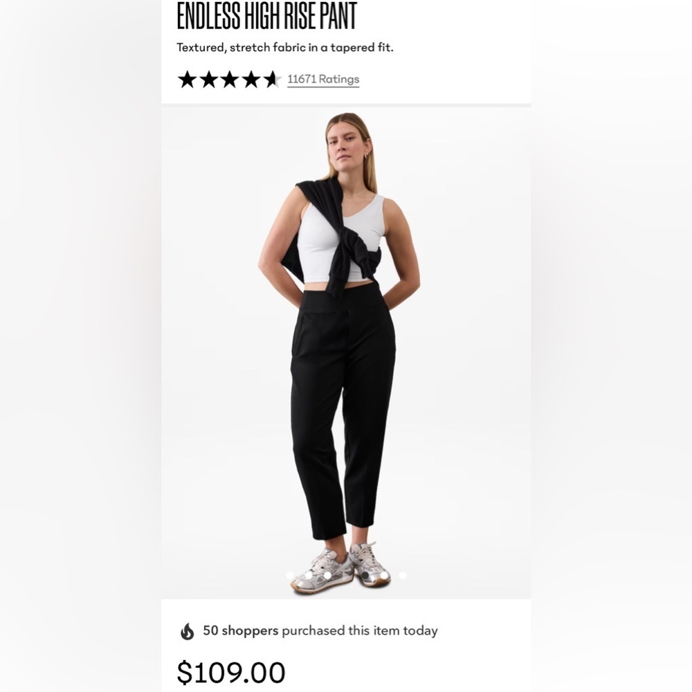 ATHLETA ENDLESS HIGH RISE PANT Cropped Sz 12